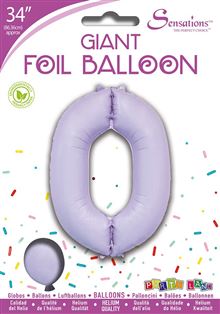 Sensations 34" Foil Number 0 Matte Lilac