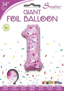 Sensations 34" Foil Number 1 Unicorn