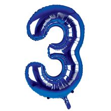 Sensations 34" Foil Number 3 Dark Blue