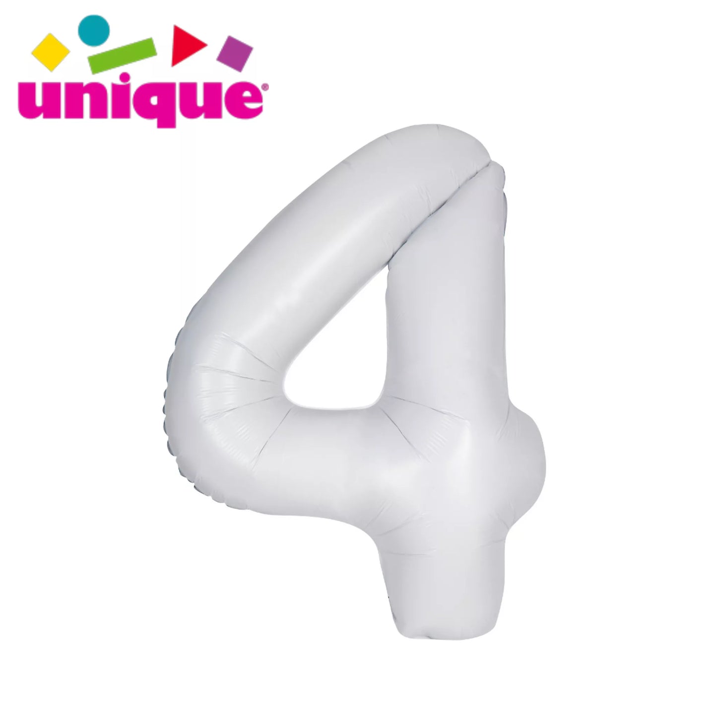 Unique 34" Foil Number 4 White