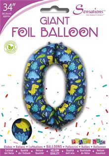 Sensations 34" Foil Number 0 Dinosaur