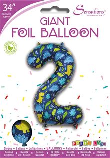 Sensations 34" Foil Number 2 Dinosaur