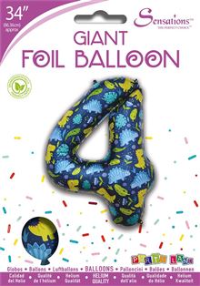 Sensations 34" Foil Number 4 Dinosaur