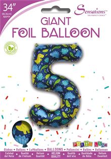 Sensations 34" Foil Number 5 Dinosaur