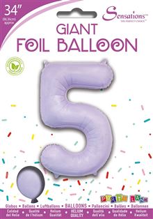 Sensations 34" Foil Number 5 Matte Lilac