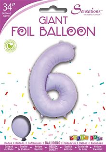 Sensations 34" Foil Number 6 Matte Lilac