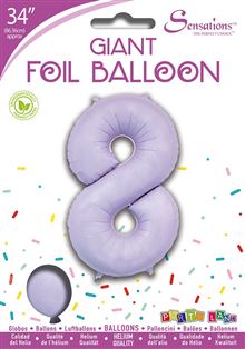 Sensations 34" Foil Number 8 Matte Lilac