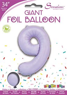 Sensations 34" Foil Number 9 Matte Lilac