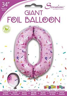 Sensations 34" Foil Number 0 Unicorn