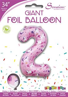 Sensations 34" Foil Number 2 Unicorn