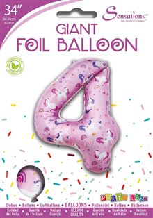 Sensations 34" Foil Number 4 Unicorn