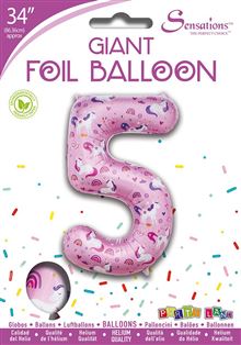 Sensations 34" Foil Number 5 Unicorn