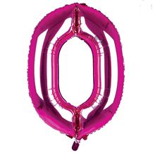Sensations 34" Foil Number 0 Dark Pink