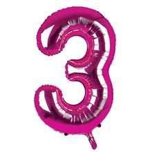 Sensations 34" Foil Number 3 Dark Pink