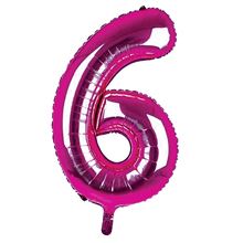 Sensations 34" Foil Number 6 Dark Pink