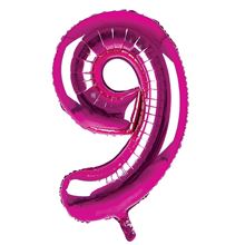 Sensations 34" Foil Number 9 Dark Pink