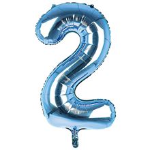 Sensations 34" Foil Number 2 Light Blue