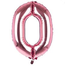 Sensations 34" Foil Number 0 Light Pink