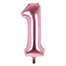 Sensations 34" Foil Number 1 Light Pink