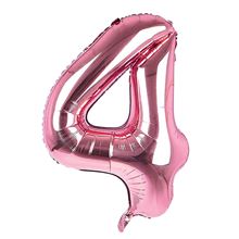 Sensations 34" Foil Number 4 Light Pink
