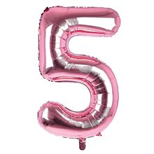 Sensations 34" Foil Number 5 Light Pink