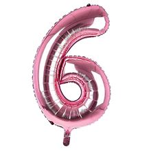 Sensations 34" Foil Number 6 Light Pink