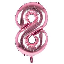Sensations 34" Foil Number 8 Light Pink