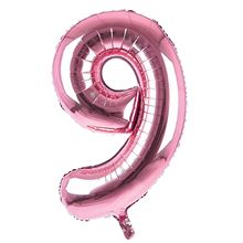 Sensations 34" Foil Number 9 Light Pink