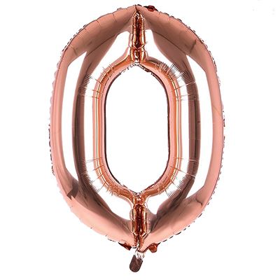 Sensations 34" Foil Number 0 Rose Gold