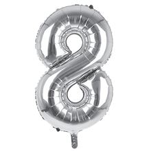 Sensations 34" Foil Number 8 Silver