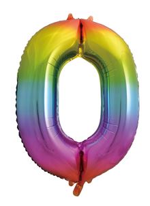 Sensations 34" Foil Number 0 Rainbow (Trendies)