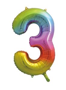 Sensations 34" Foil Number 3 Rainbow (Trendies)