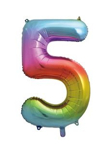 Sensations 34" Foil Number 5 Rainbow (Trendies)