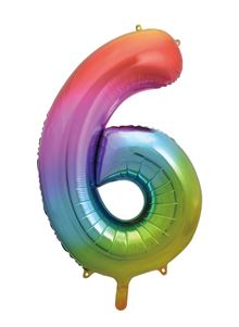 Sensations 34" Foil Number 6 Rainbow (Trendies)