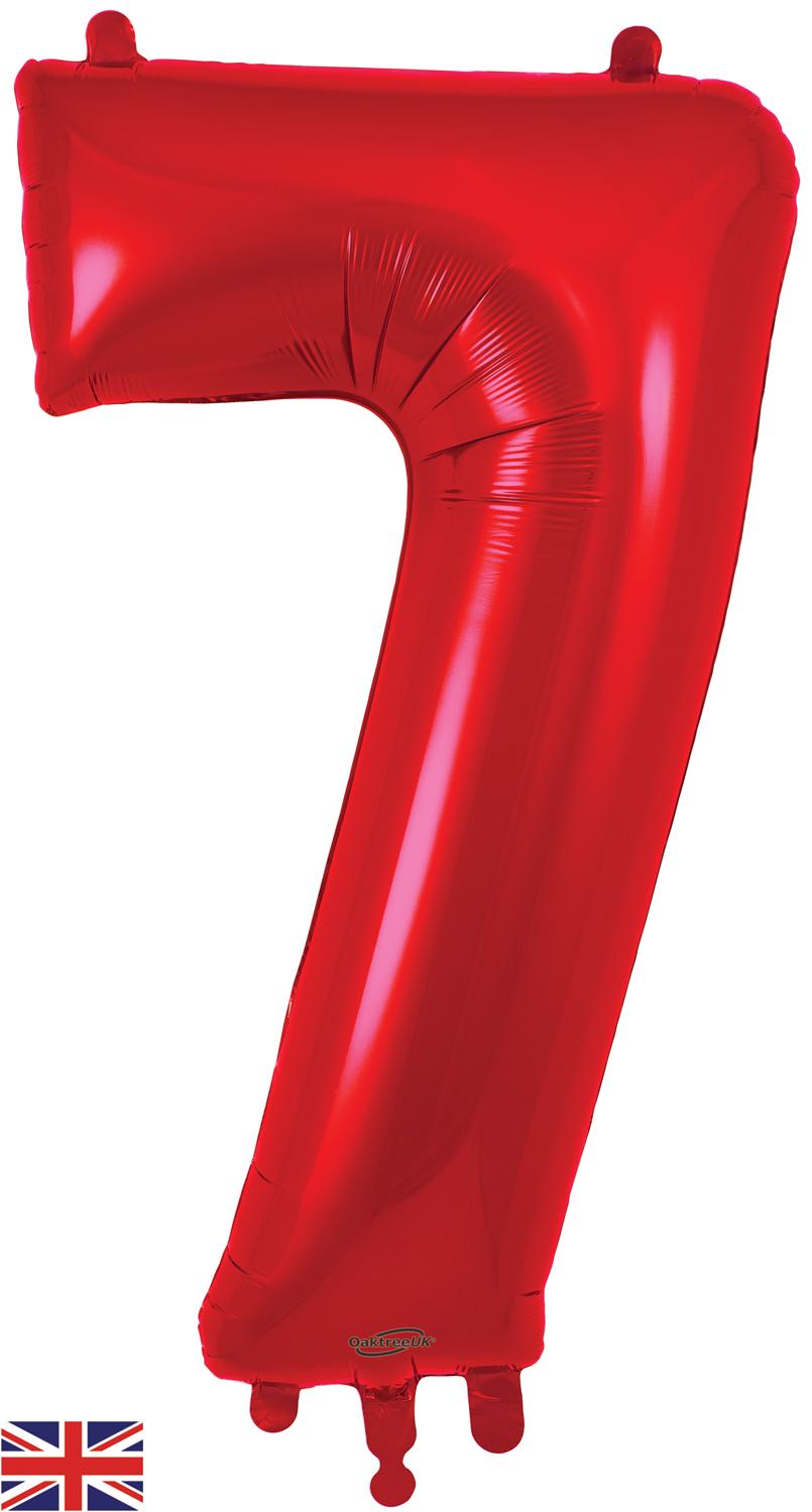 Oaktree 34" Foil Number 7 Red