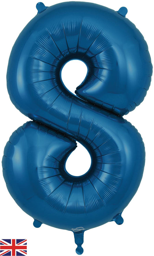 Oaktree 34" Foil Number 8 Navy Blue