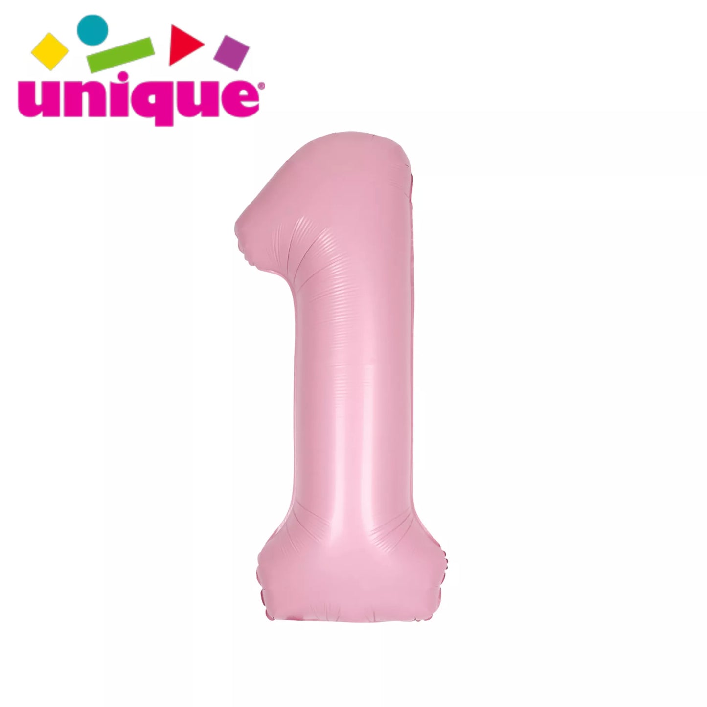 Unique 34" Foil Number 1 Matte Pink