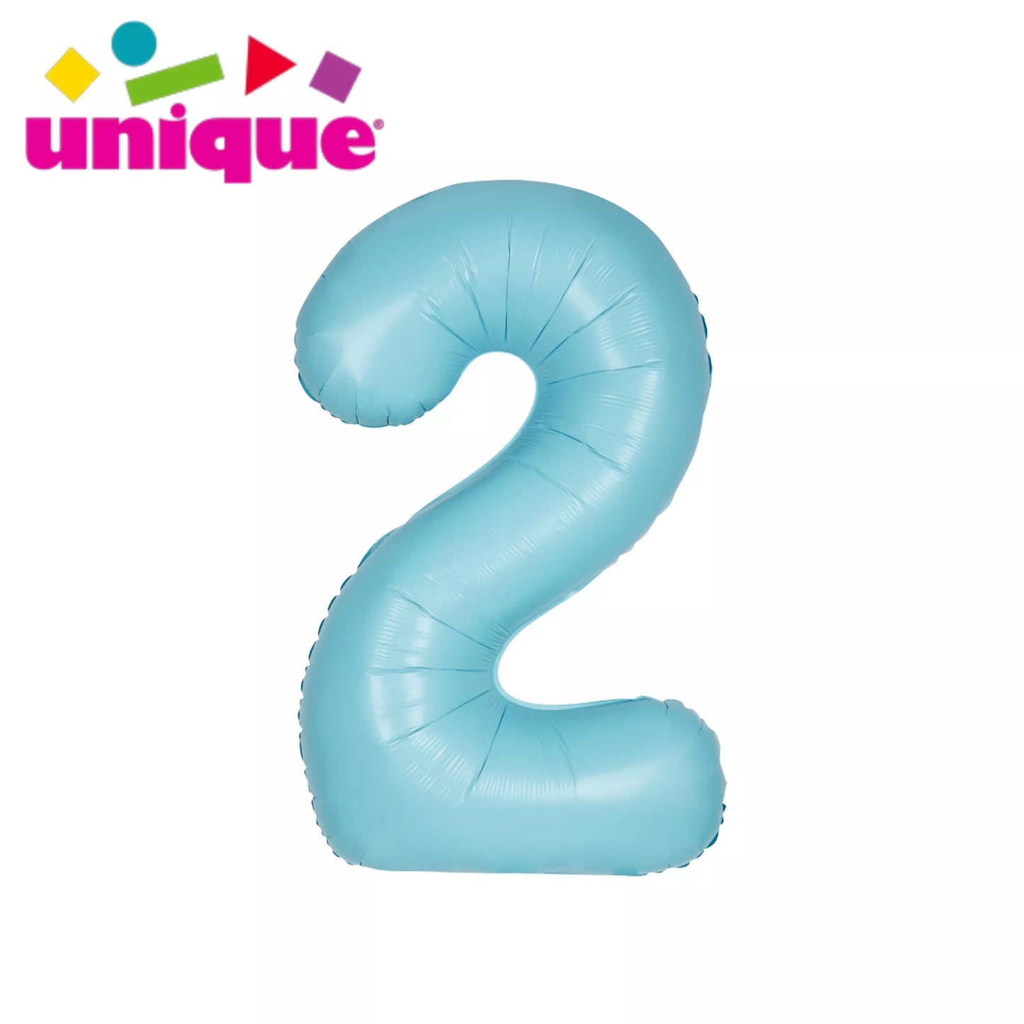 Unique 34" Foil Number 2 Matte Blue