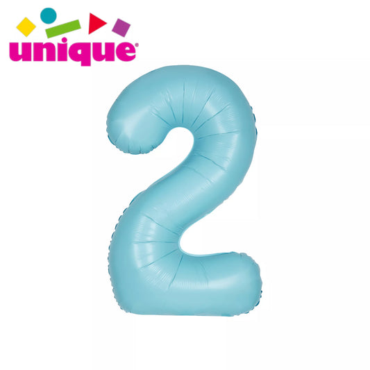 Unique 34" Foil Number 2 Matte Blue