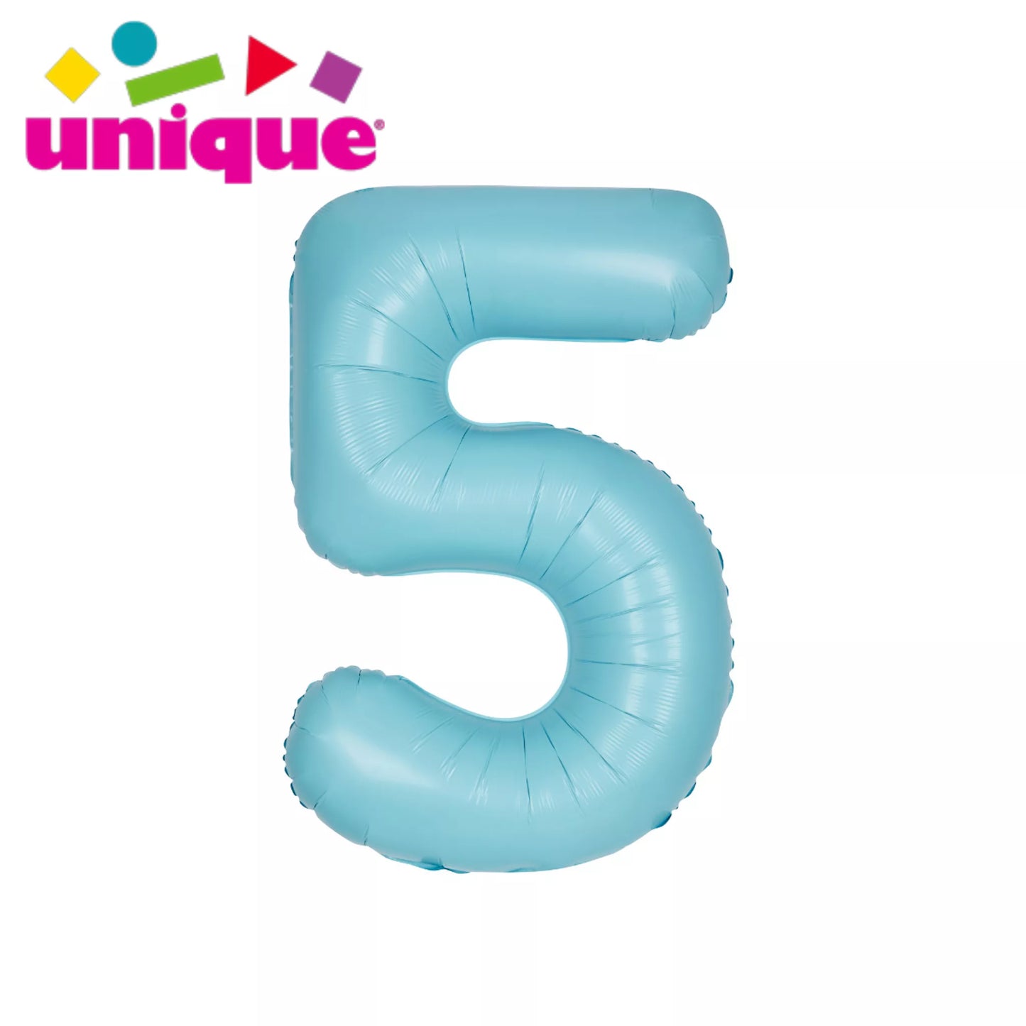 Unique 34" Foil Number 5 Matte Blue