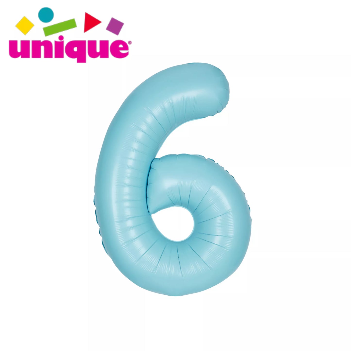 Unique 34" Foil Number 6 Matte Blue