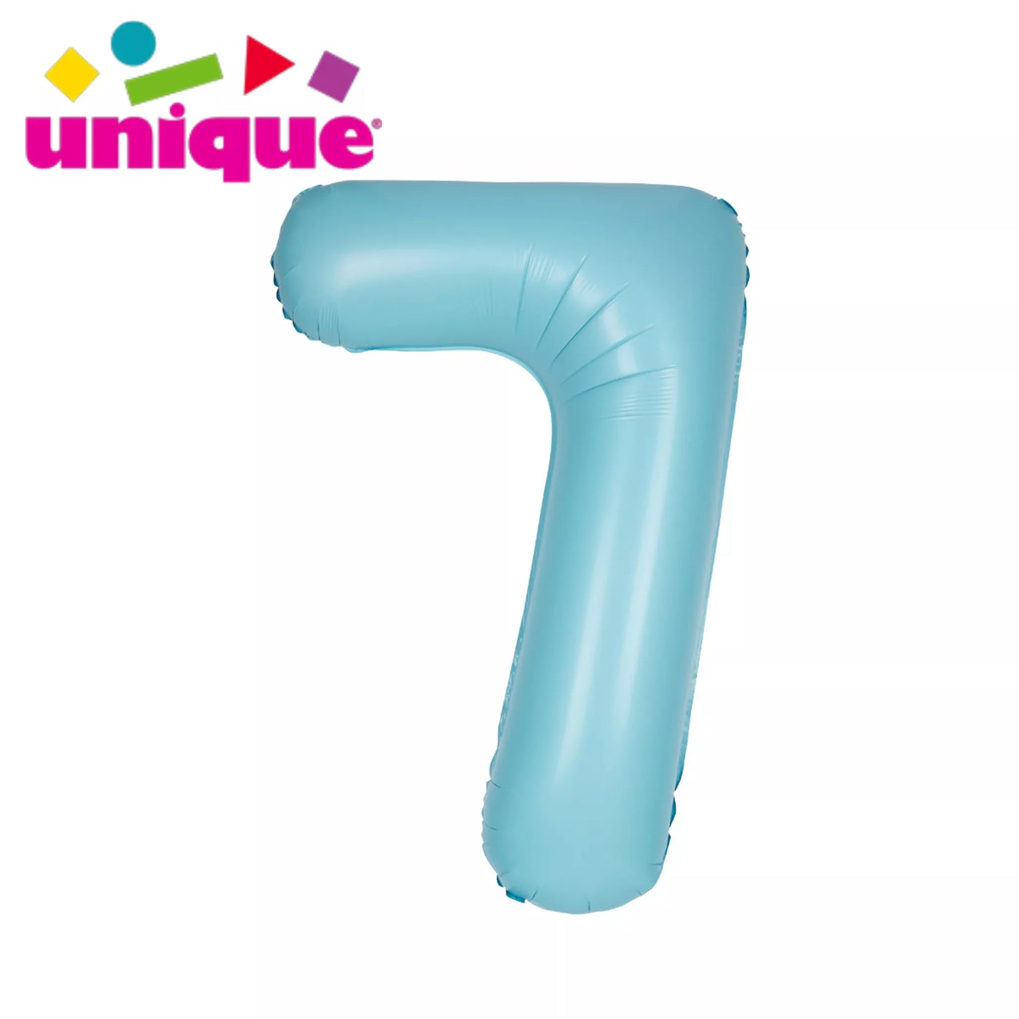 Unique 34" Foil Number 7 Matte Blue