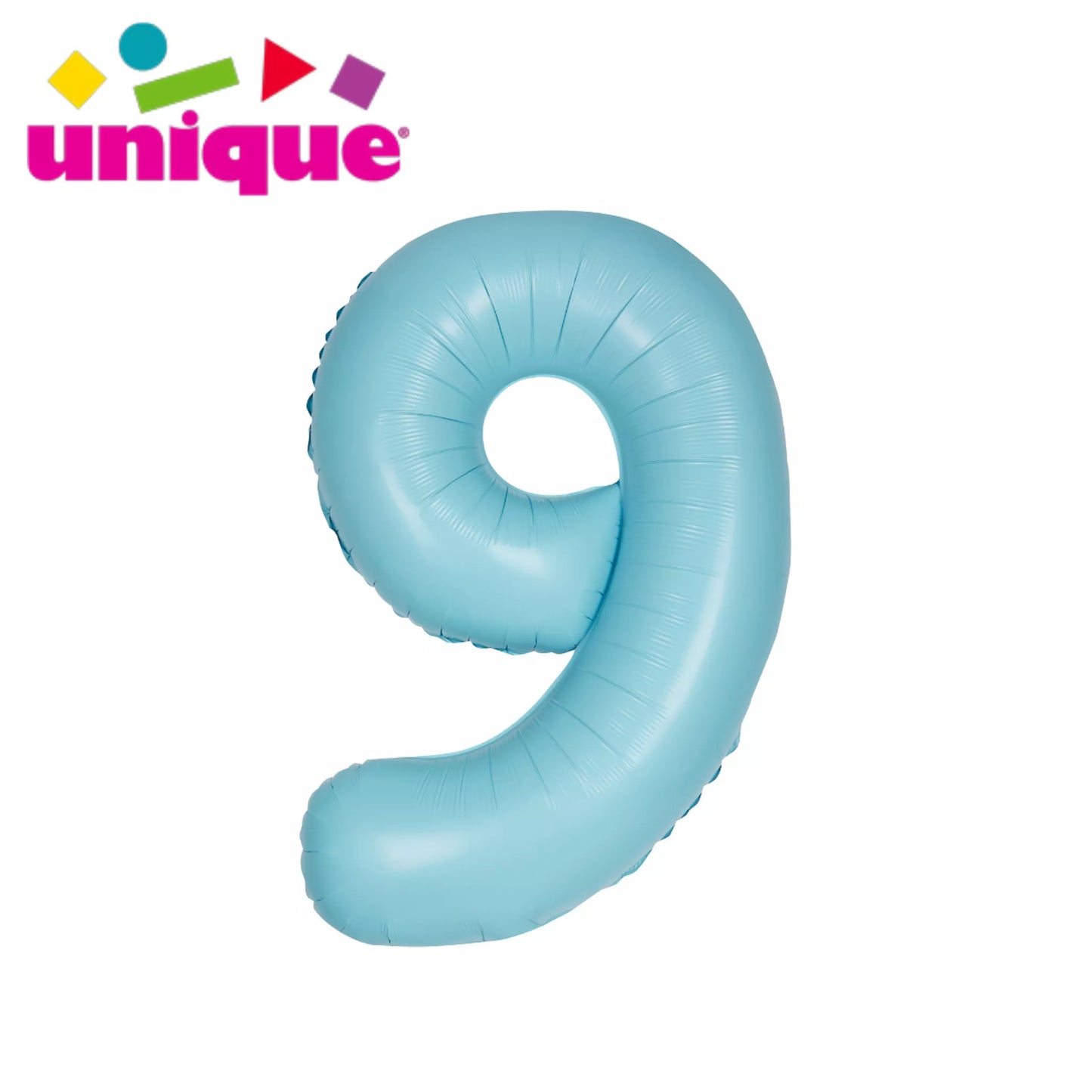 Unique 34" Foil Number 9 Matte Blue