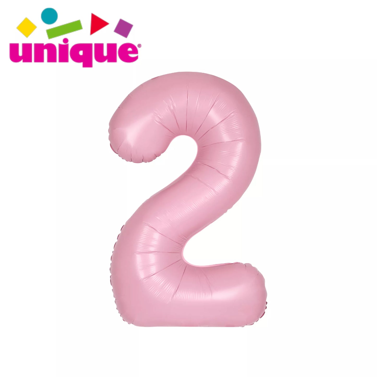 Unique 34" Foil Number 2 Matte Pink