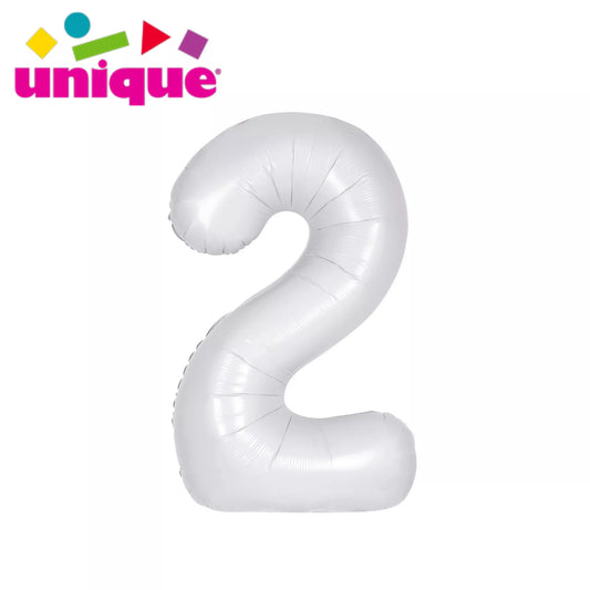 Unique 34" Foil Number 2 White