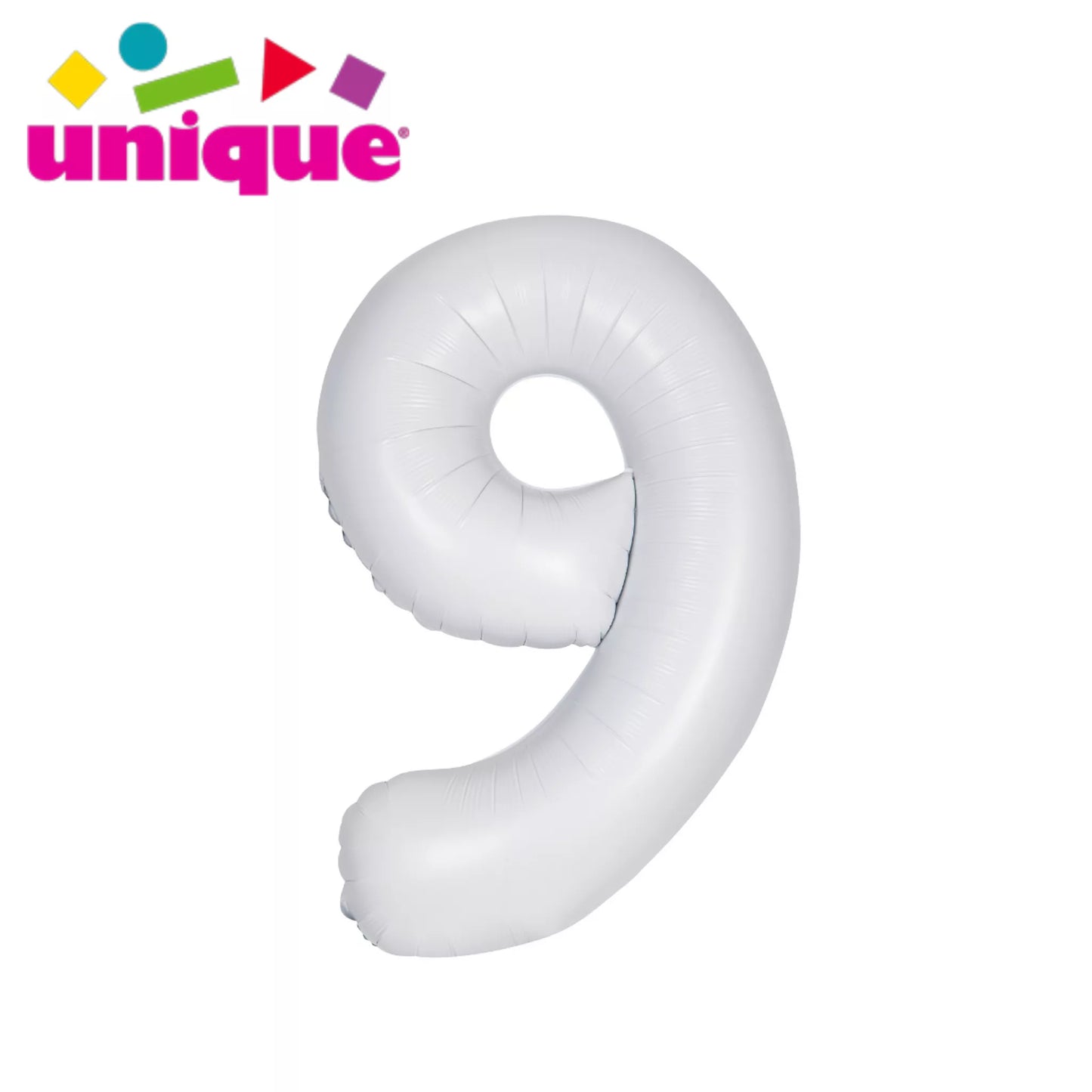 Unique 34" Foil Number 9 White