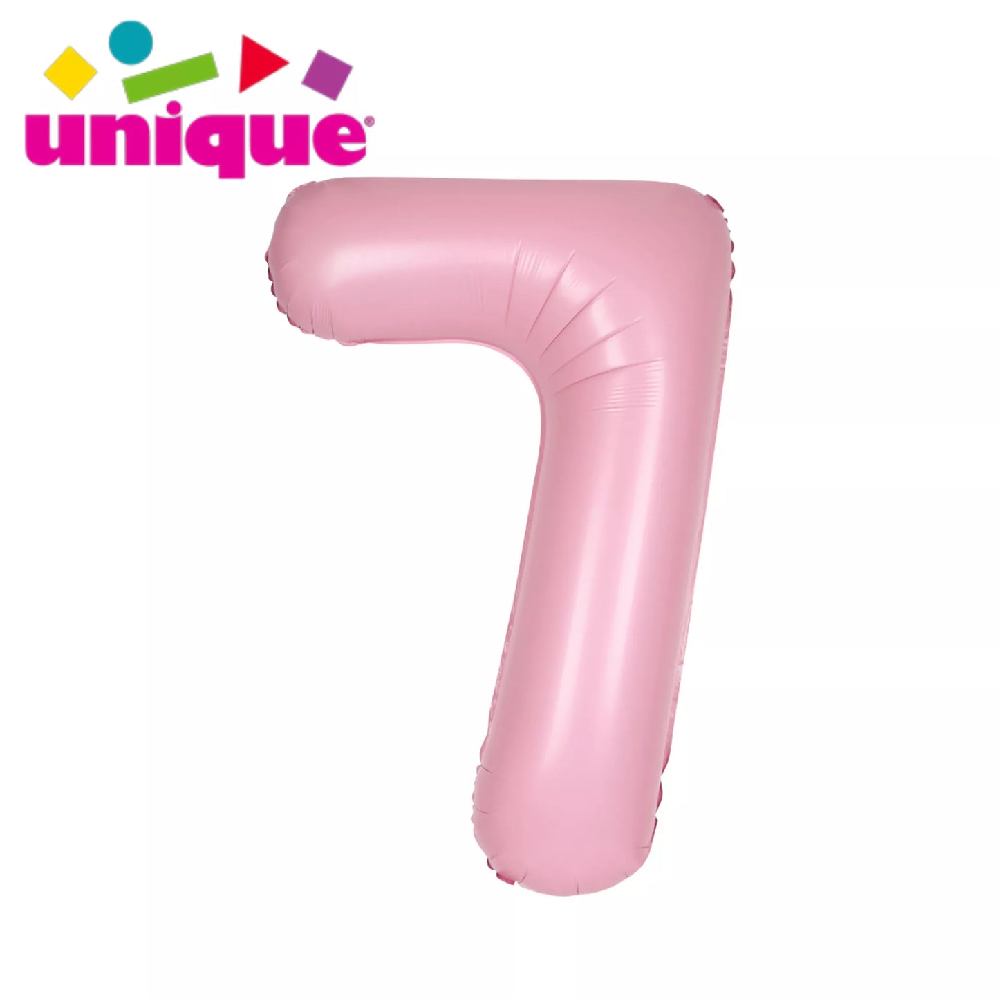 Unique 34" Foil Number 7 Matte Pink