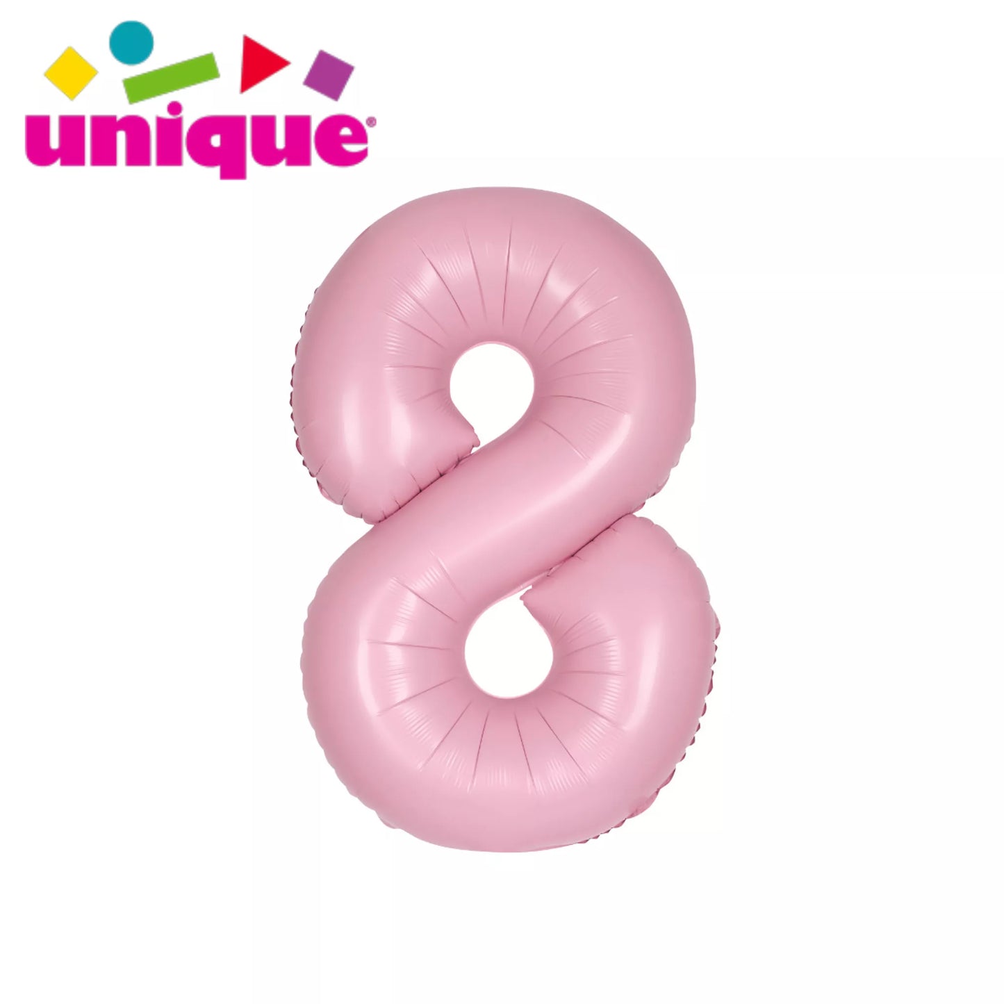 Unique 34" Foil Number 8 Matte Pink