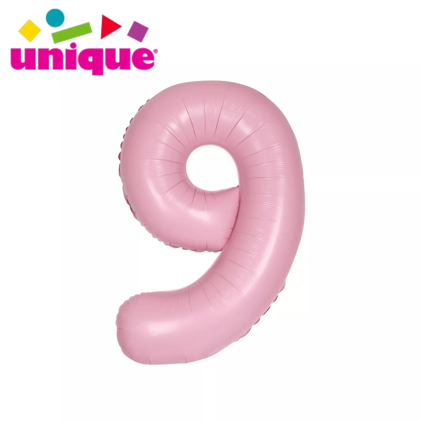 Unique 34" Foil Number 9 Matte Pink